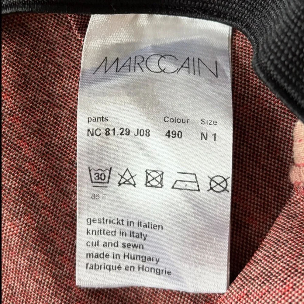 Marc Cain Women’s Houndstooth Pattern Dress Pants with Red Side Accents Size 4 - Picture 5 of 11